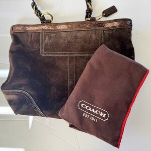 Coach Chocolate Brown Suede Shoulder / Handbag